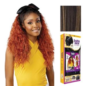 Sensationnel Butta Lace Prestyled Wigs – Unit 6 Glueless 13×4 Hand Tied Deep Lacepart Synthetic Preplucked Hairline (1 JETBLACK)(BALAYAGEGOLD)