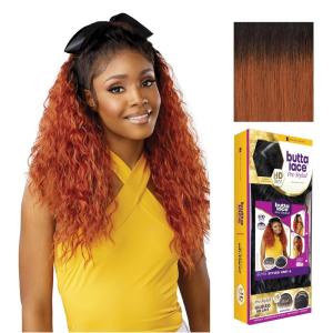 Sensationnel Butta Lace Prestyled Wigs – Unit 6 Glueless 13×4 Hand Tied Deep Lacepart Synthetic Preplucked Hairline (1 JETBLACK)(NATURALROOTSGINGER)