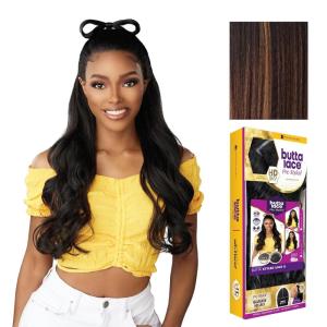 Sensationnel Butta Lace Prestyled Wigs – Unit 8 Glueless 13×4 Hand Tied Deep Lace Part Synthetic Preplucked Hairline (1 JETBLACK)(BALAYAGECHOCOLATE)