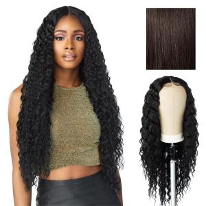 Sensationnel Butta Lace Wigs – Unit 3 Extra Wide 5 Inch Deep Parting Synthetic Preplucked Hairline Glueless Lacefront (Jet Black 1)(Dark Brown 2)