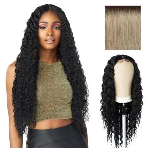 Sensationnel Butta Lace Wigs – Unit 3 Extra Wide 5 Inch Deep Parting Synthetic Preplucked Hairline Glueless Lacefront (Jet Black 1)(T4/ASHBLONDE)