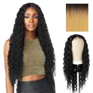 Sensationnel Butta Lace Wigs – Unit 3 Extra Wide 5 Inch Deep Parting Synthetic Preplucked Hairline Glueless Lacefront (Jet Black 1)(T4/GOLDENBLONDE)