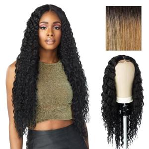 Sensationnel Butta Lace Wigs – Unit 3 Extra Wide 5 Inch Deep Parting Synthetic Preplucked Hairline Glueless Lacefront (Jet Black 1)(T4/HONEYBLONDE)