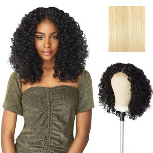Sensationnel Butta Lace Wigs – Unit 5 Extra Wide 5 Inch Deep Parting Synthetic Preplucked Hairline Glueless Lacefront (1B OFFBLACK)(613 BLONDE)