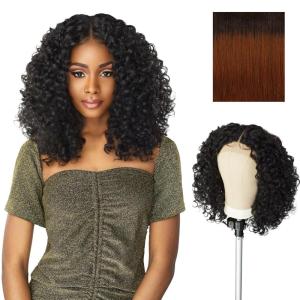 Sensationnel Butta Lace Wigs – Unit 5 Extra Wide 5 Inch Deep Parting Synthetic Preplucked Hairline Glueless Lacefront (1B OFFBLACK)(T4/COPPER)