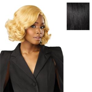 Sensationnel Chicbob Lace Frontwig – Bob Unit 5 Face Framing Glueless Wig Wide 5 Inch Deep Part Synthetic Preplucked Hairline (1 JETBLACK)(1 JETBLACK)
