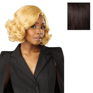 Sensationnel Chicbob Lace Frontwig – Bob Unit 5 Face Framing Glueless Wig Wide 5 Inch Deep Part Synthetic Preplucked Hairline (1 JETBLACK)(2 DARKBROWN)