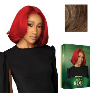 Sensationnel Chicbob Lace Frontwig – Bob Unit 6 Face Framing Glueless Wig Wide 5 Inch Deep Part Synthetic Preplucked Hairline (1 JETBLACK)(LIGHTASHBROWN)