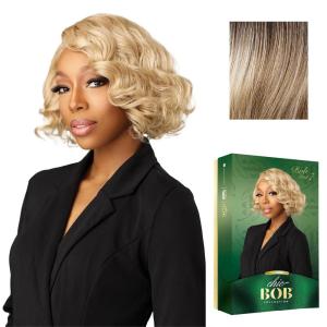 Sensationnel Chicbob Lace Frontwig – Bob Unit 7 Face Framing Glueless Wig Wide 5 Inch Deep Part Synthetic Preplucked Hairline (1 JETBLACK)(BALAYAGEASHBLONDE)