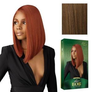 Sensationnel Chicbob Lace Frontwig – Lob Unit 1 Face Framing Glueless Wig Wide 5 Inch Deep Part Synthetic Preplucked Hairline (1B OFFBLACK)(MOCHABROWN)