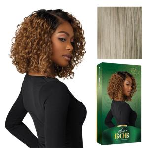 Sensationnel Chicbob Lace Frontwig – Lob Unit 3 Face Framing Glueless Wig Wide 5 Inch Deep Part Synthetic Preplucked Hairline (1 JETBLACK)(LIGHTASHBLONDE)
