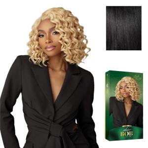 Sensationnel Chicbob Lace Frontwig – Lob Unit 9 Face Framing Glueless Wig Wide 5 Inch Deep Part Synthetic Preplucked Hairline (1 JETBLACK)(1 JETBLACK)