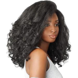Sensationnel Curls Kinksandco Half Wig – Rain Maker Instant Weave Drawstring Cap for Natural 3C to 4C Hair Textures (1B OFFBLACK)(1B OFFBLACK)