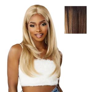 Sensationnel Dashly Lace Front Wig – Unit 49 Pre Teased Pouf Style Laceparting Ear to Ear Synthetic (1 JETBLACK)(BALAYAGESUNKISSED)