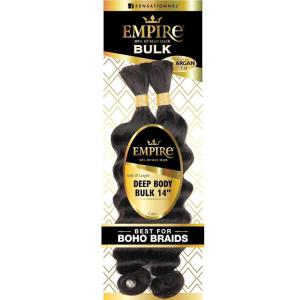 Sensationnel Empire Bulk Braiding – Deep Body Human Hair Braids for Knotless Boho Box or Curly Loosewave Styles – 1 pack (14 inch, 30 LIGHTAUBURN)(S1B/30)