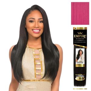 Sensationnel Empire yaki human hair – Tangle Free Weaving for Quick Weave and Sew in Styles for Faux Highlights and Fauxmiddlepart Leave Out – 1 Pack (18 inch, 1B OFFBLACK)(HOTPINK)
