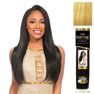 Sensationnel Empire yaki human hair – Tangle Free Weaving for Quick Weave and Sew in Styles for Faux Highlights and Fauxmiddlepart Leave Out – 1 Pack (18 inch, 1B OFFBLACK)(S27/613)