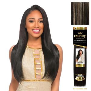 Sensationnel Empire yaki human hair – Tangle Free Weaving for Quick Weave and Sew in Styles for Faux Highlights and Fauxmiddlepart Leave Out – 1 Pack (18 inch, 1B OFFBLACK)(S1B/27)