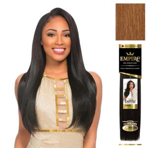 Sensationnel Empire yaki human hair – Tangle Free Weaving for Quick Weave and Sew in Styles for Faux Highlights and Fauxmiddlepart Leave Out – 1 Pack (18 inch, 1B OFFBLACK)(30 LIGHTAUBURN)