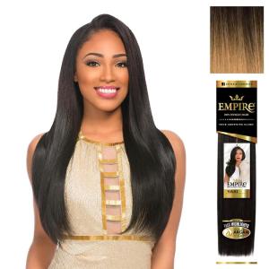 Sensationnel Empire yaki human hair – Tangle Free Weaving for Quick Weave and Sew in Styles for Faux Highlights and Fauxmiddlepart Leave Out – 1 Pack (18 inch, 1B OFFBLACK)(T1B/27)