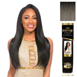 Sensationnel Empire yaki human hair – Tangle Free Weaving for Quick Weave and Sew in Styles for Faux Highlights and Fauxmiddlepart Leave Out – 1 Pack (18 inch, 1B OFFBLACK)(T1B/MATTEGRAY)