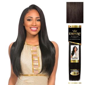 Sensationnel Empire yaki human hair – Tangle Free Weaving for Quick Weave and Sew in Styles for Faux Highlights and Fauxmiddlepart Leave Out – 1 Pack (18 inch, 1B OFFBLACK)(2 DARKBROWN)