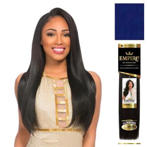 Sensationnel Empire yaki human hair – Tangle Free Weaving for Quick Weave and Sew in Styles for Faux Highlights and Fauxmiddlepart Leave Out – 1 Pack (18 inch, 1B OFFBLACK)(ELECTRICBLUE)