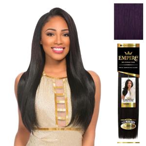 Sensationnel Empire yaki human hair – Tangle Free Weaving for Quick Weave and Sew in Styles for Faux Highlights and Fauxmiddlepart Leave Out – 1 Pack (18 inch, 1B OFFBLACK)(DARKPURPLE)