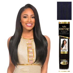 Sensationnel Empire yaki human hair – Tangle Free Weaving for Quick Weave and Sew in Styles for Faux Highlights and Fauxmiddlepart Leave Out – 1 Pack (18 inch, 1B OFFBLACK)(DARKBLUE)