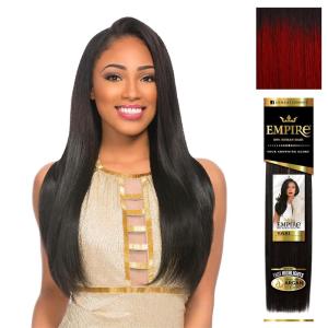 Sensationnel Empire yaki human hair – Tangle Free Weaving for Quick Weave and Sew in Styles for Faux Highlights and Fauxmiddlepart Leave Out – 1 Pack (18 inch, 1B OFFBLACK)(T1B/RED)