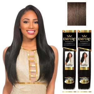 Sensationnel Empire yaki human hair – Tangle Free Weaving for Quick Weave and Sew in Styles for Faux Highlights and Fauxmiddlepart Leave Out – 2 Pack (14 inch, T2/27/613)(4 MEDBROWN)