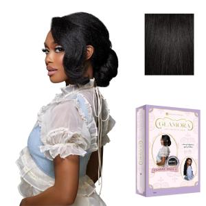 Sensationnel Glamora 360 Lace Wig – Classy Unit 1 Glueless Ready to Wear Synthetic Preplucked Hairline (BALAYAGEMOCHA)(1B OFFBLACK)