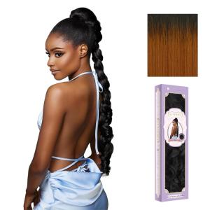 Sensationnel Glamora Glam Updo Hairpiece – Unit 1 Ready to Wear Synthetic with Adjustable Drawstring Cap (1 JETBLACK)(T2/COPPER)