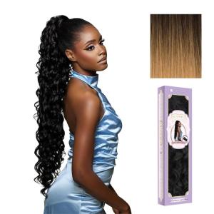 Sensationnel Glamora Glam Updo Hairpiece – Unit 2 Ready to Wear Synthetic with Adjustable Pony Wrap (1 JETBLACK)(T2/27)