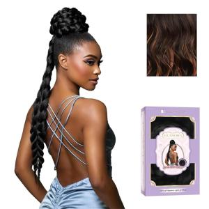 Sensationnel Glamora Glam Updo Hairpiece – Unit 3 Ready to Wear Synthetic Bun with Adjustable Drawstring Cap (1 JETBLACK)(F1B/30)