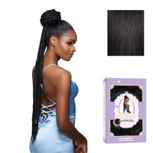 Sensationnel Glamora Glam Updo Hairpiece – Unit 5 Ready to Wear Synthetic Bun with Adjustable Drawstring Cap (1 JETBLACK)(1B OFFBLACK)
