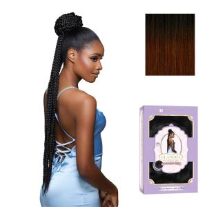 Sensationnel Glamora Glam Updo Hairpiece – Unit 5 Ready to Wear Synthetic Bun with Adjustable Drawstring Cap (1 JETBLACK)(SM2/COPPER)