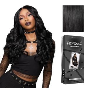 Sensationnel HexDoll 13X4 Lace Wig – Elvira Lacefrontal Glueless Synthetic with Natural Density Preplucked Hairline (1 JETBLACK)(1 JETBLACK)