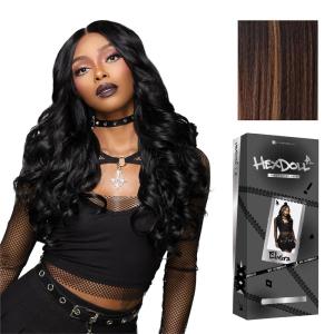 Sensationnel HexDoll 13X4 Lace Wig – Elvira Lacefrontal Glueless Synthetic with Natural Density Preplucked Hairline (1 JETBLACK)(BALAYAGECHOCOLATE)