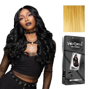 Sensationnel HexDoll 13X4 Lace Wig – Elvira Lacefrontal Glueless Synthetic with Natural Density Preplucked Hairline (1 JETBLACK)(HONEYBLONDE)