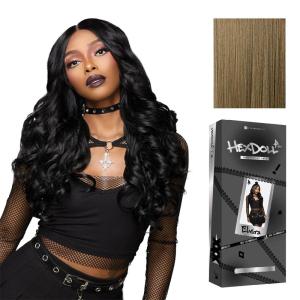 Sensationnel HexDoll 13X4 Lace Wig – Elvira Lacefrontal Glueless Synthetic with Natural Density Preplucked Hairline (1 JETBLACK)(LIGHTASHBROWN)