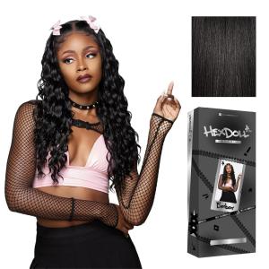 Sensationnel HexDoll 13X4 Lace Wig – Ember Lacefrontal Glueless Synthetic with Natural Density Preplucked Hairline (1 JETBLACK)(1B OFFBLACK)