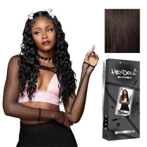Sensationnel HexDoll 13X4 Lace Wig – Ember Lacefrontal Glueless Synthetic with Natural Density Preplucked Hairline (1 JETBLACK)(2 DARKBROWN)