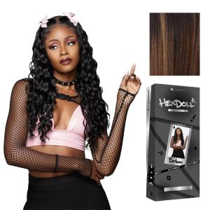 Sensationnel HexDoll 13X4 Lace Wig – Ember Lacefrontal Glueless Synthetic with Natural Density Preplucked Hairline (1 JETBLACK)(BALAYAGEHAZELNUT)