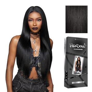 Sensationnel HexDoll 13X4 Lace Wig – Lilith Lacefrontal Glueless Synthetic with Natural Density Preplucked Hairline (1 JETBLACK)(1B OFFBLACK)
