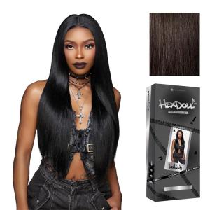 Sensationnel HexDoll 13X4 Lace Wig – Lilith Lacefrontal Glueless Synthetic with Natural Density Preplucked Hairline (1 JETBLACK)(2 DARKBROWN)