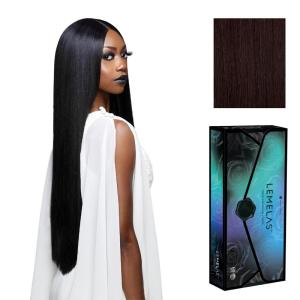 Sensationnel Lemelas Lace Wig – Lucina 5 Inch Deep Parting Glueless Ear to Ear Synthetic with Natural Density Preplucked Hairline (ASTRALBLACK)(DARKCHERRY)
