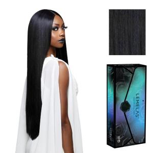 Sensationnel Lemelas Lace Wig – Lucina 5 Inch Deep Parting Glueless Ear to Ear Synthetic with Natural Density Preplucked Hairline (ASTRALBLACK)(MIDNIGHTSAPPHIRE)