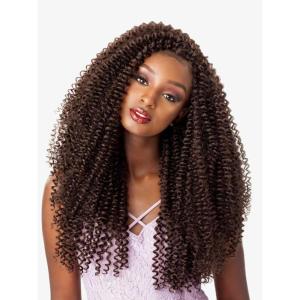 Sensationnel Lulutress Crochet Braiding Hair – Water Wave 18 Inch Fully Folded Diy All Kanekalon Synthetic Locs Twists (1 JETBLACK)(T1B/BG)