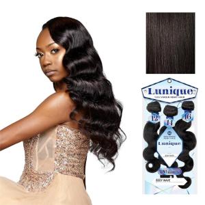 Sensationnel Lunique Multi Weave Hair – Body Wave 15A Remyhair 3 Bundle Layered Lengths for Weaving and Sew in Styles (10 12 14 inch, NATURAL)(NATURAL)